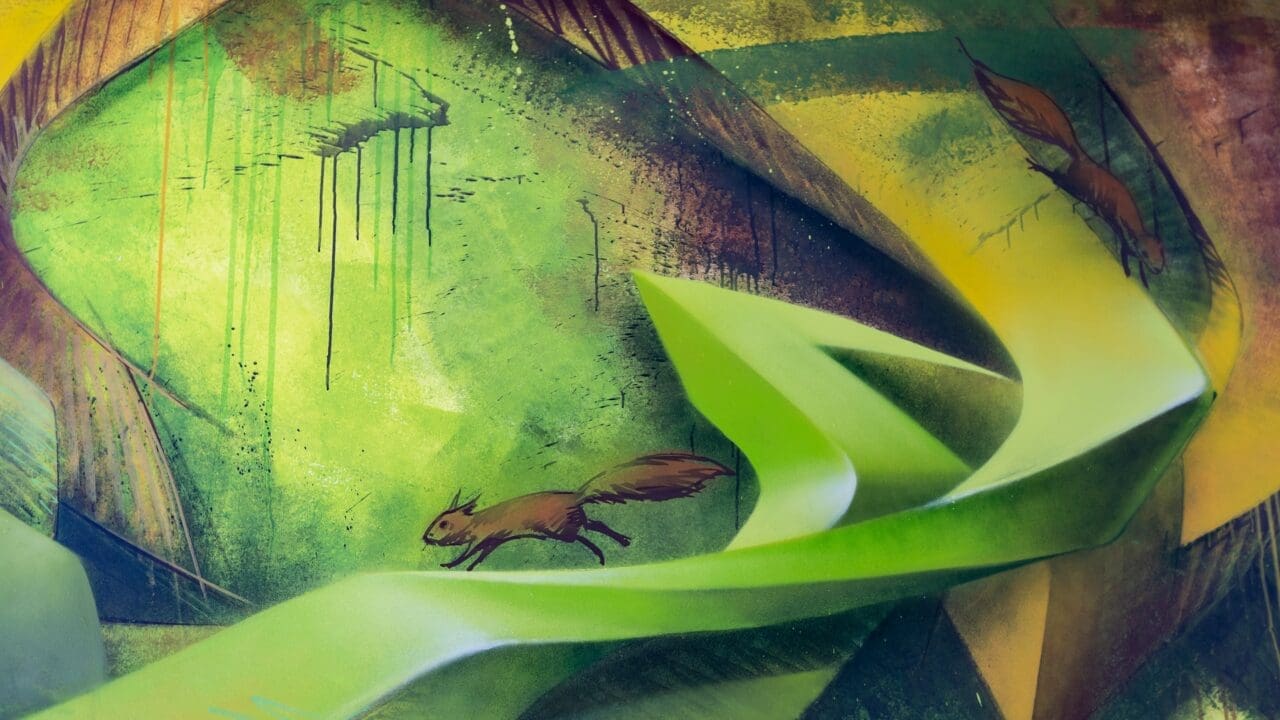 Wandbild mit Eichhörnchen
