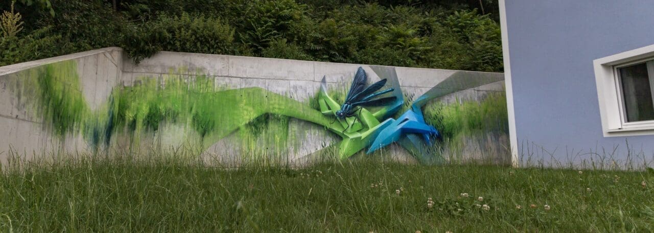 Graffiti mit Libelle