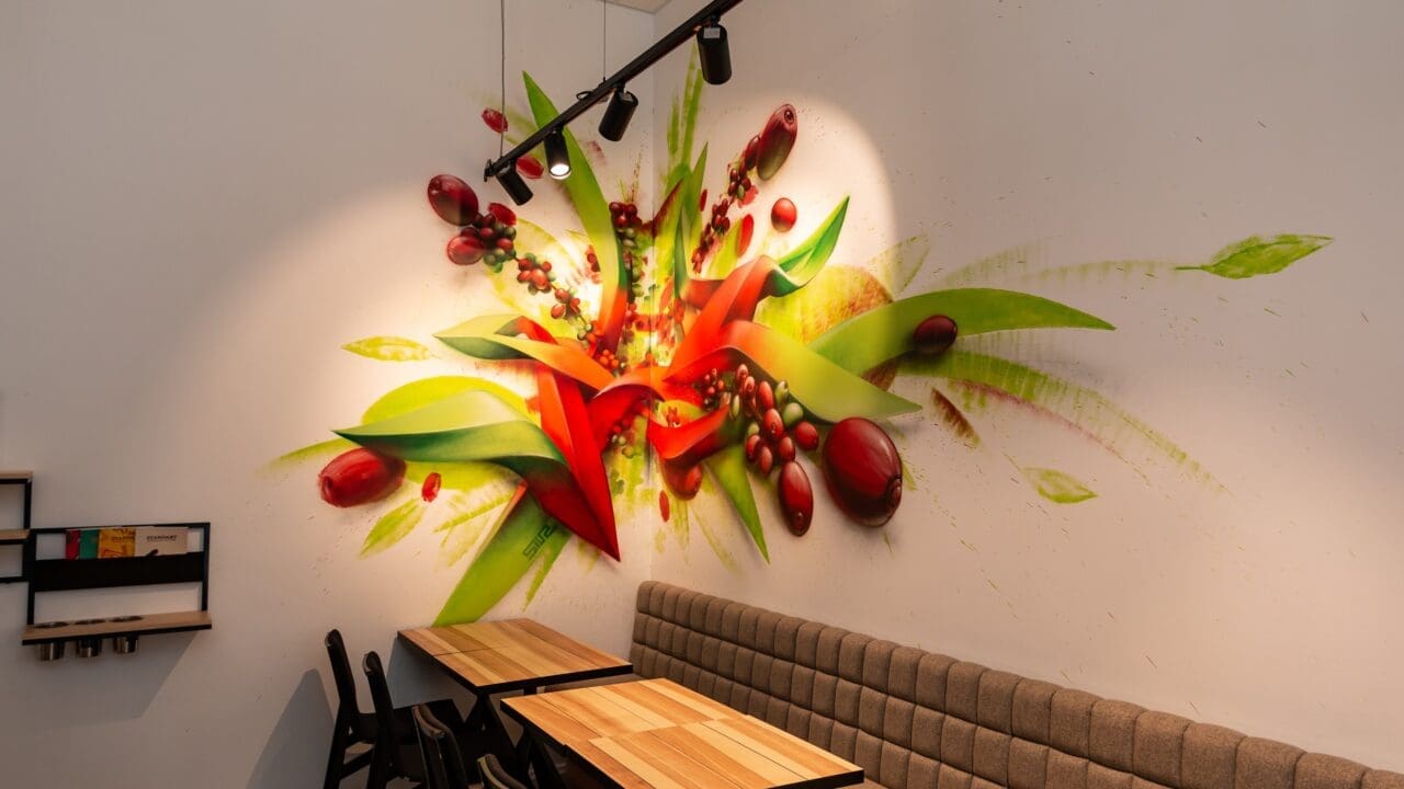 Cafehaus mit Graffiti