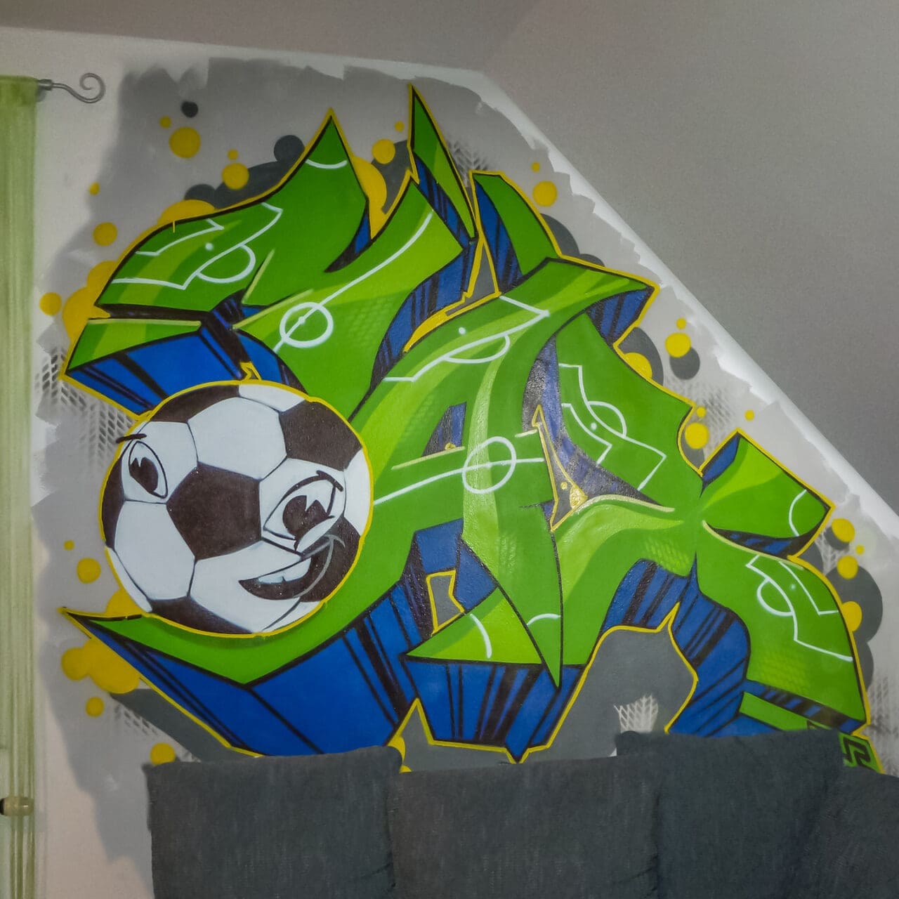 graffiti for kids room soccer