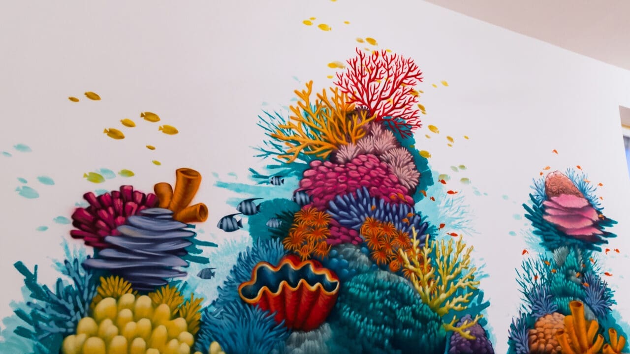 graffiti for kids room corals