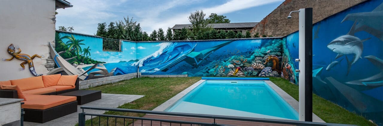 Graffiti am Pool