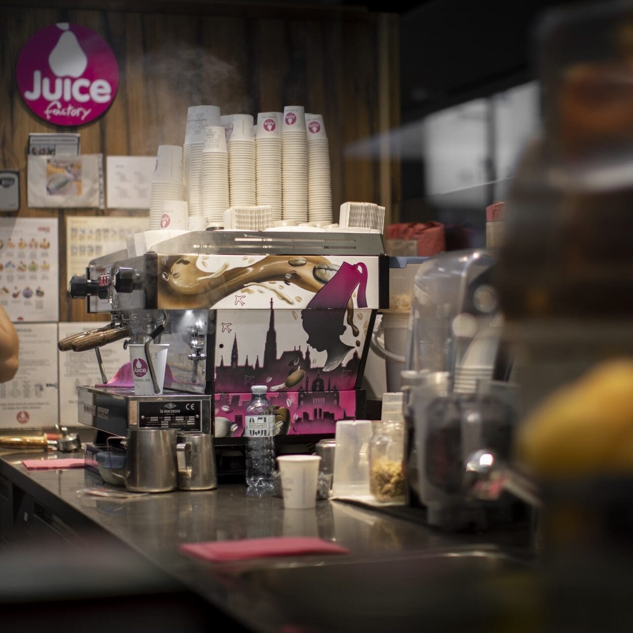 Espressomaschine mit Custom Artwork