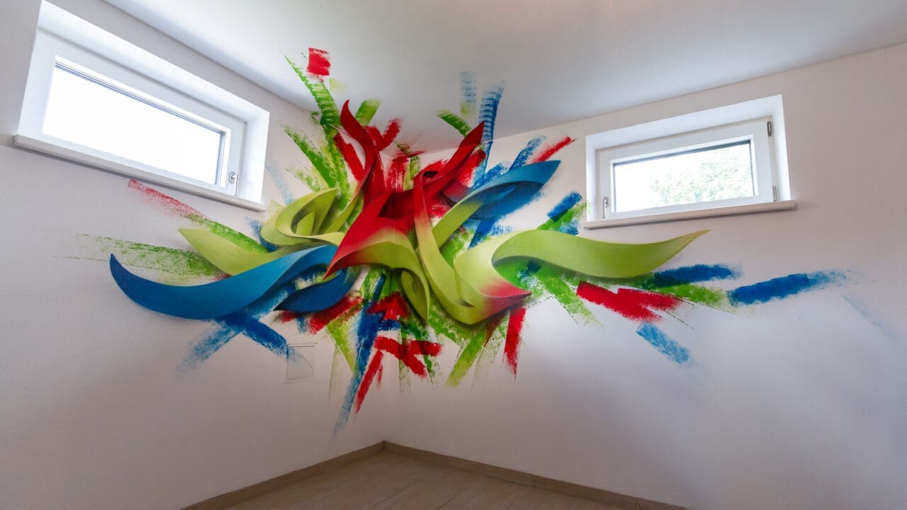 Partykeller mit Graffiti