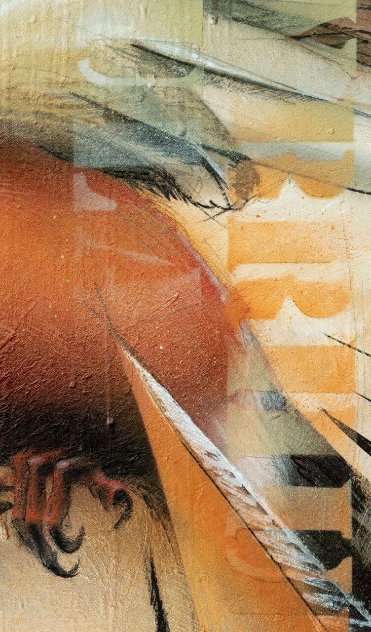 Kunstwerk mit Vogel