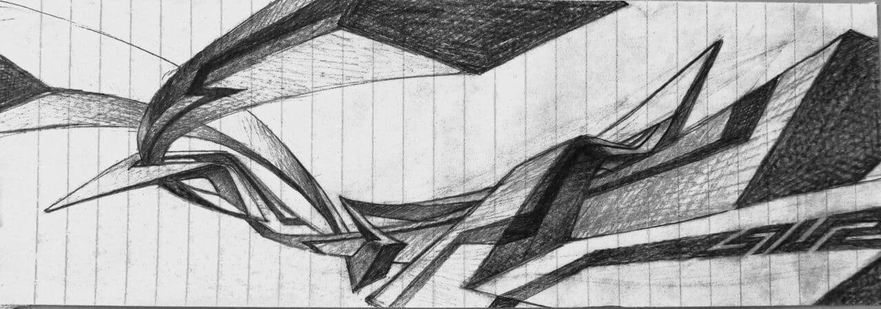 Skizze 3D Graffiti