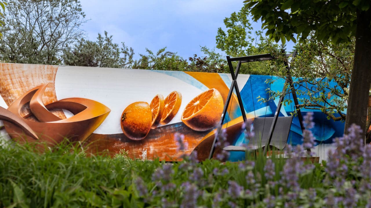Wallart with oranges