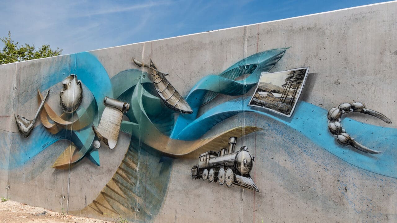 Graffitikunst visualisiert Themenwege