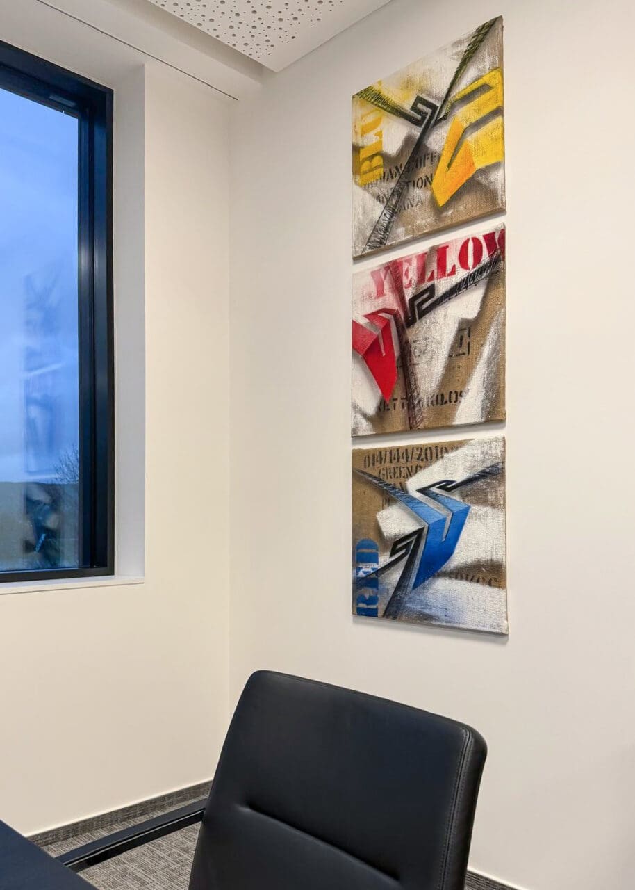 RGB Kunstwerk auf 3 Keilrahmen