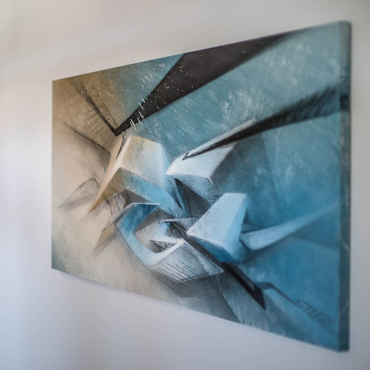 Möve 3D Graffiti auf Keilrahmen