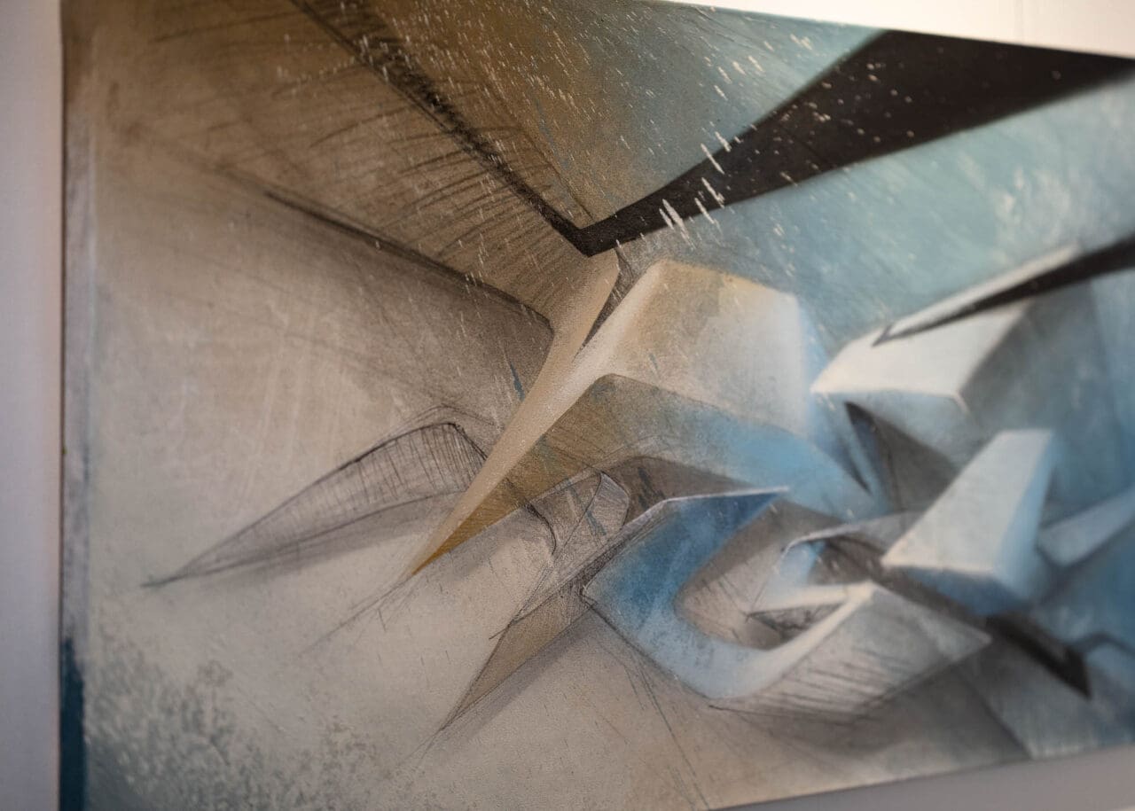 Möve 3D Graffiti auf Keilrahmen