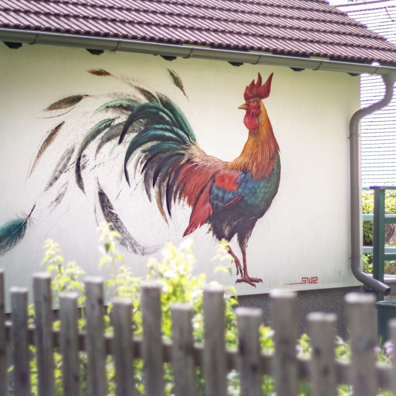 Gockel Wandbild