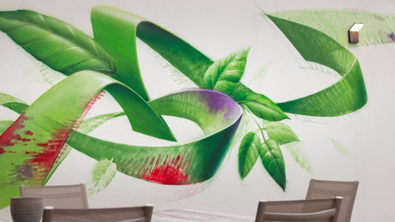 Wandkunstwerk mit Blättern
