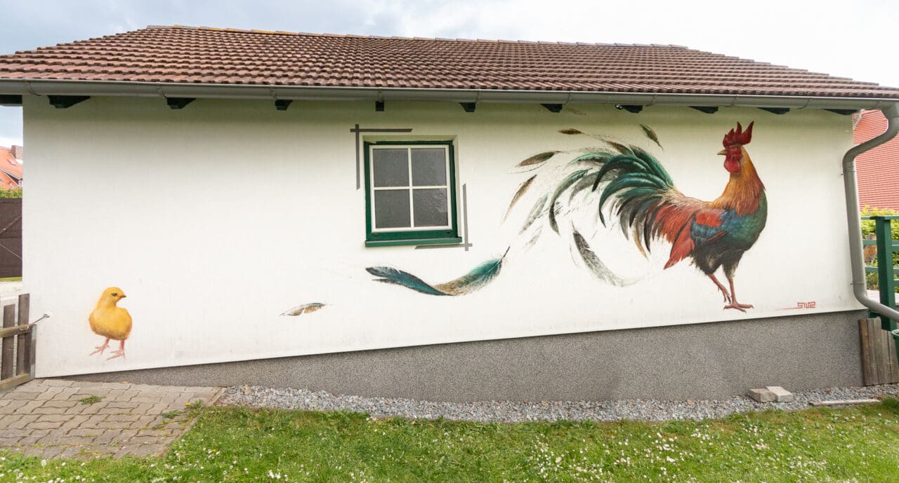 Mural rooster