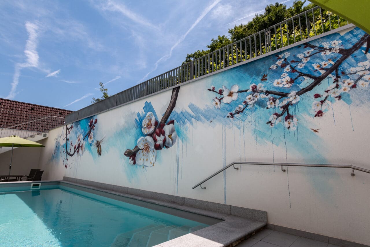 Apricot flowers mural