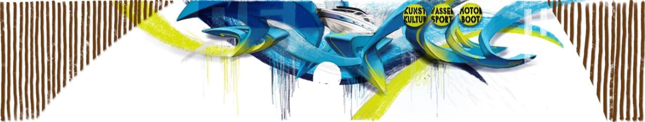 graffiti für schiffsschule betonwand