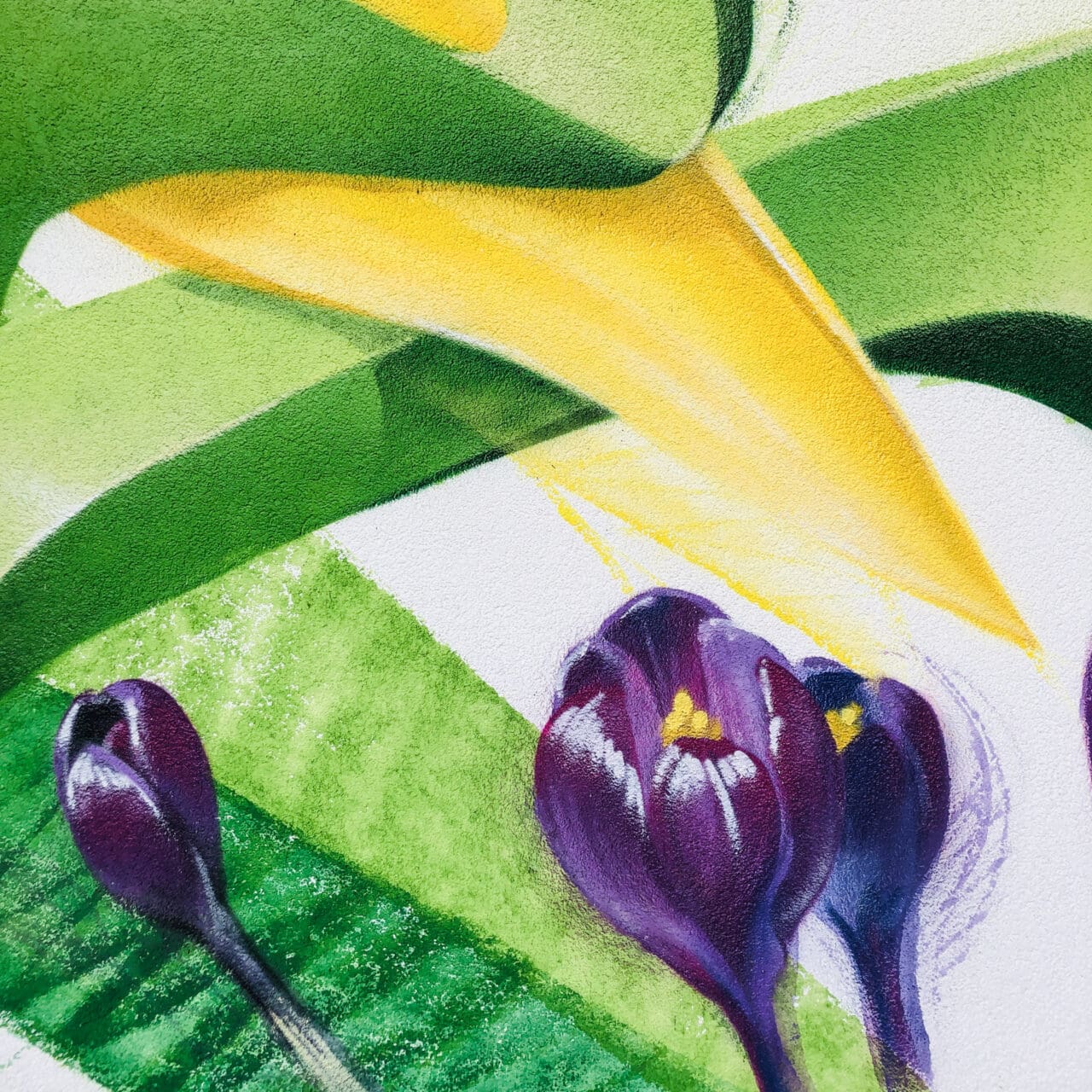 Graffitidetail mit Krokus