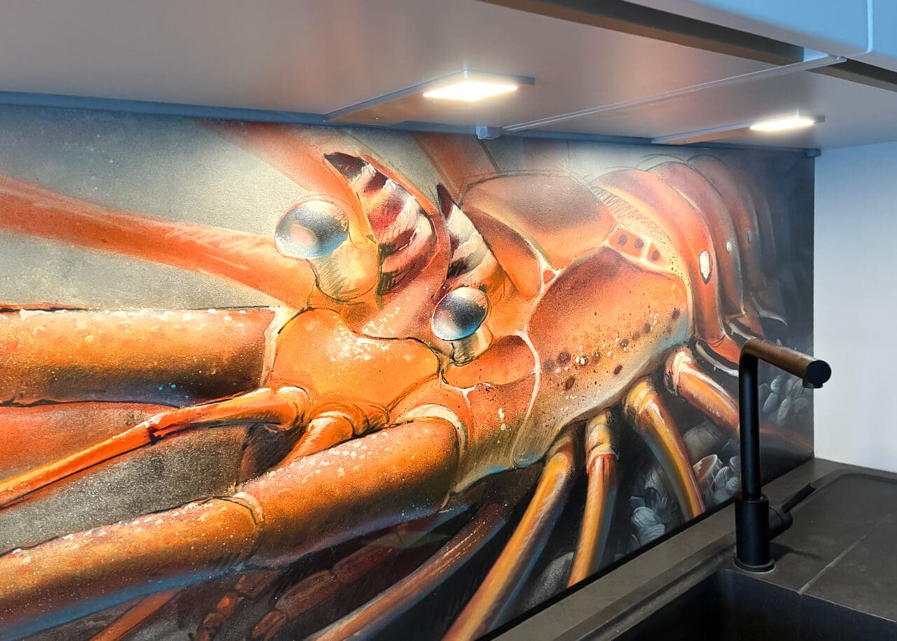 Küchenrückwand Kunstwerk Languste