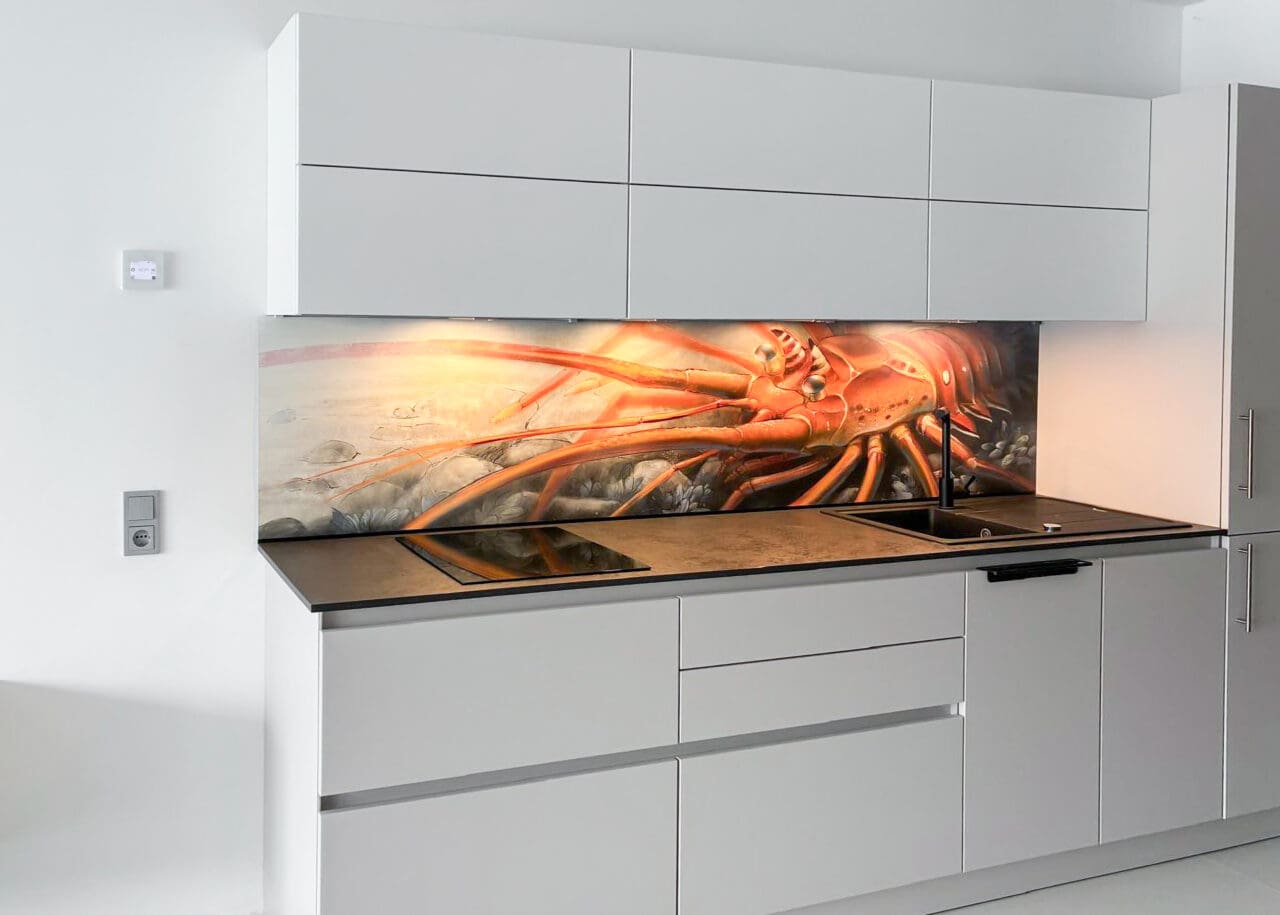 Küchenrückwand Design mit Languste