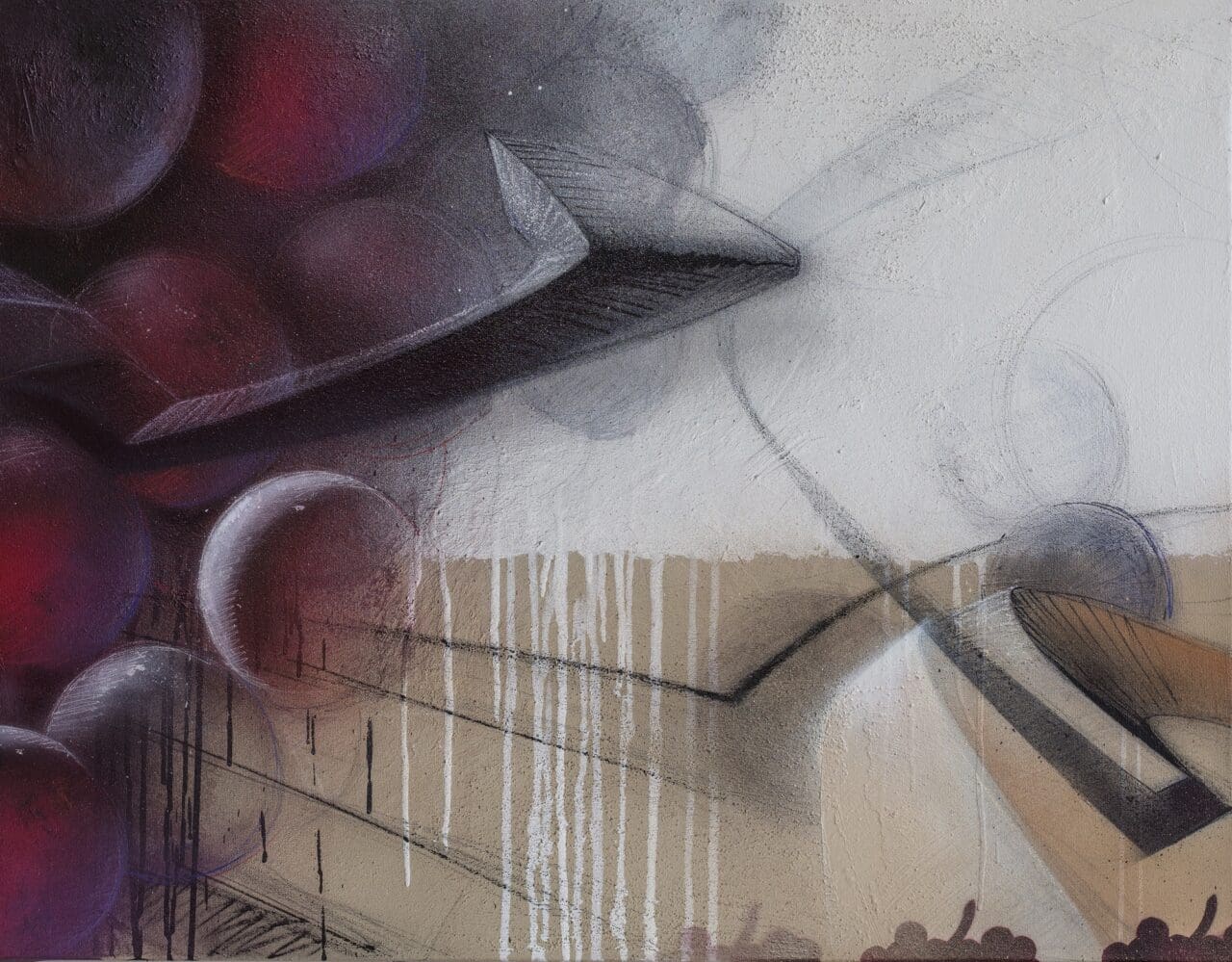 Detail Kunstwerk Rote Traube