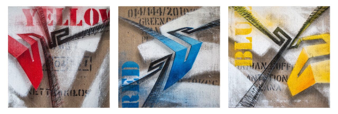 RGB Kunstwerk auf 3 Keilrahmen