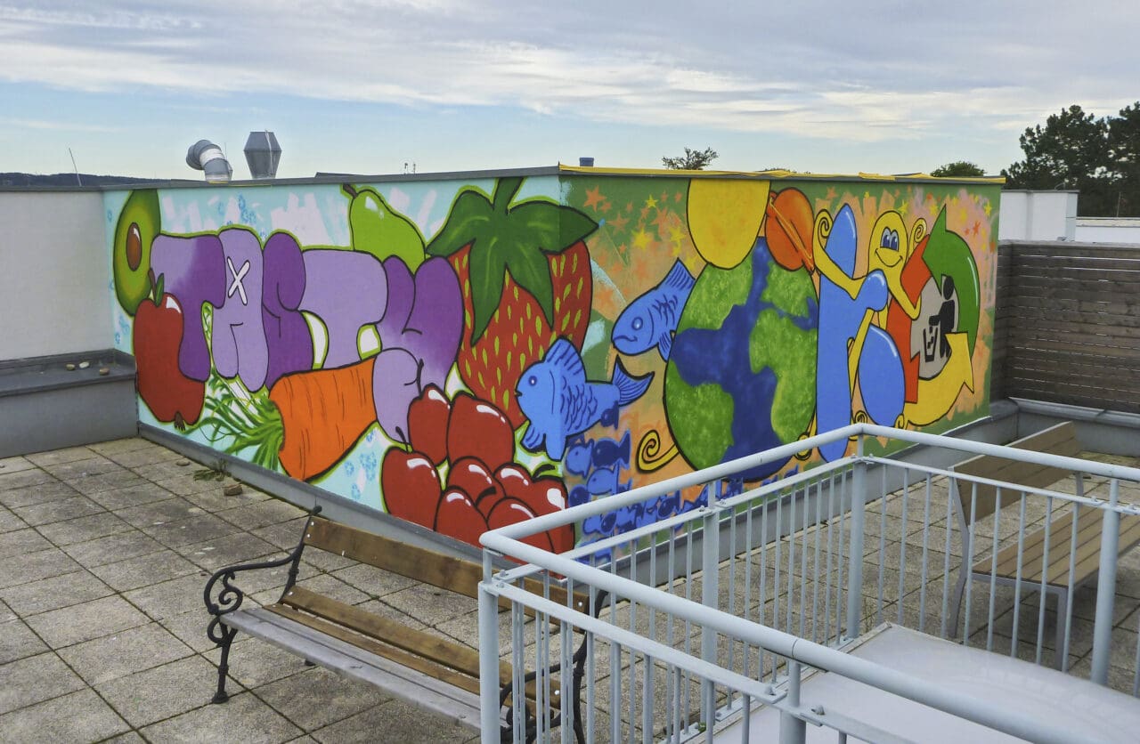 Graffiti auf Dachterrasse Workshop