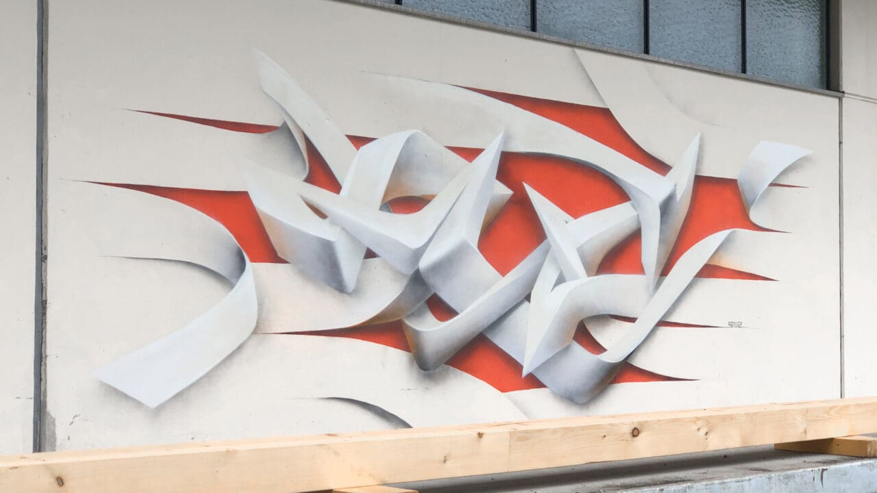 Wand reißt auf, Graffitikunst