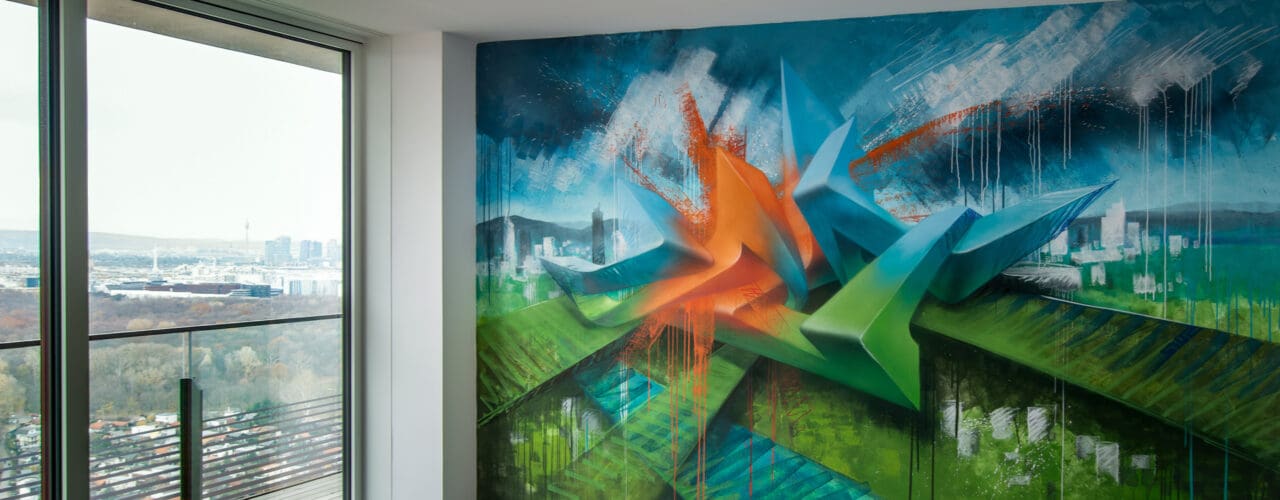 Skyline Wandkunstwerk Stadtwohnung Tripeltower