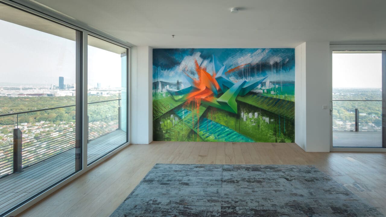Skyline Wandkunstwerk Stadtwohnung