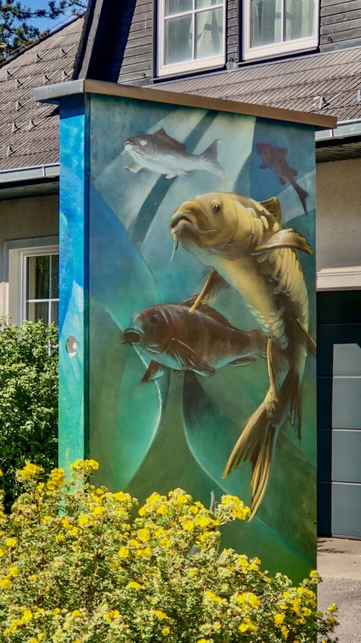 Koi Kunstwerk für Einfahrt