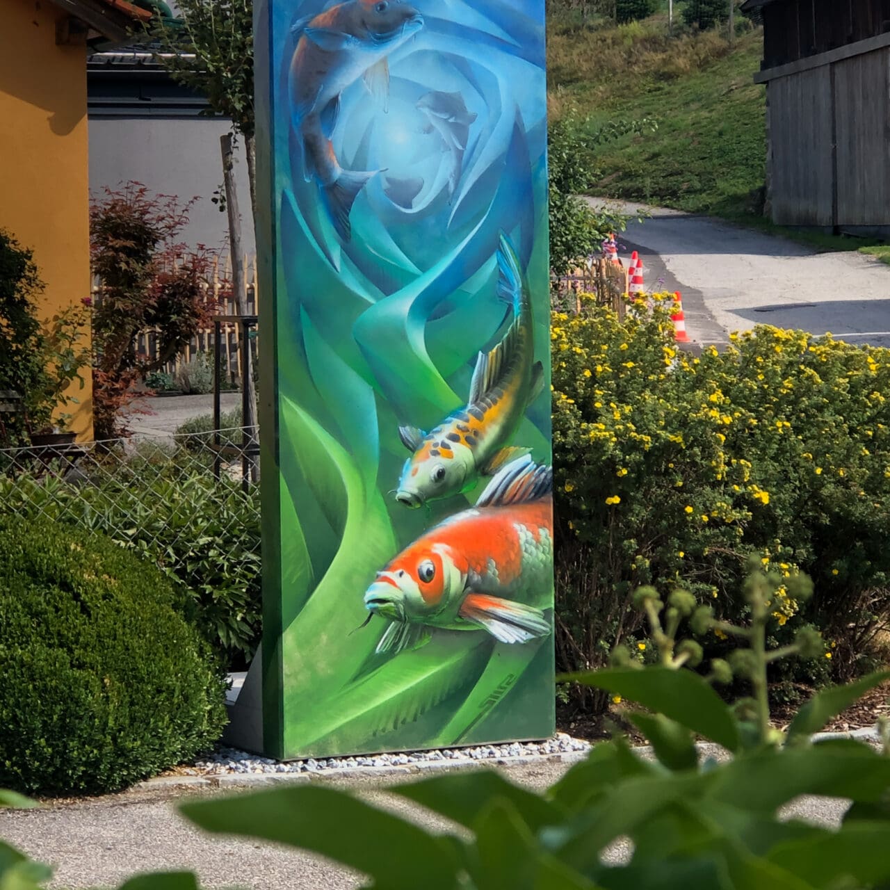 Koi Kunst Einfahrt
