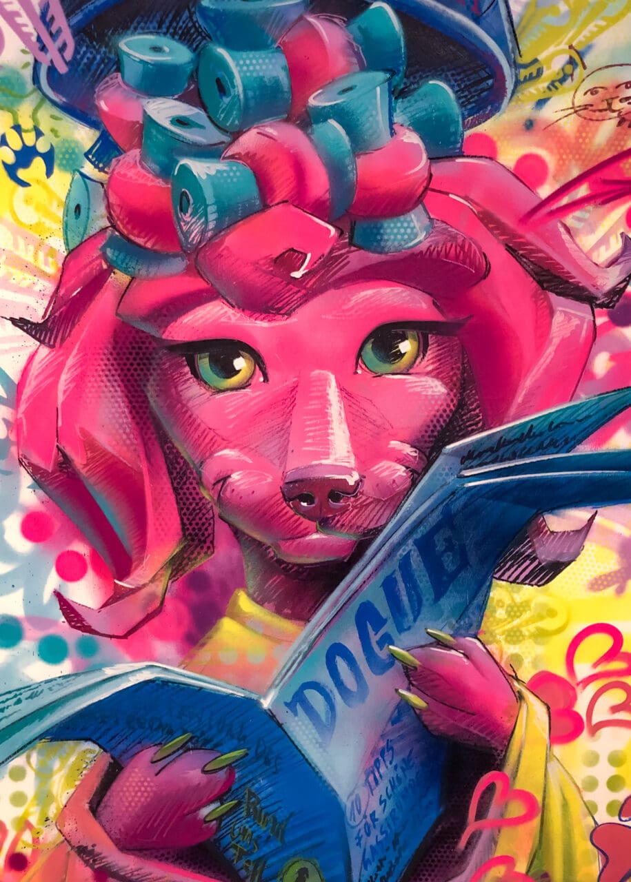 Hundefriseur Wandgestaltung Pudel